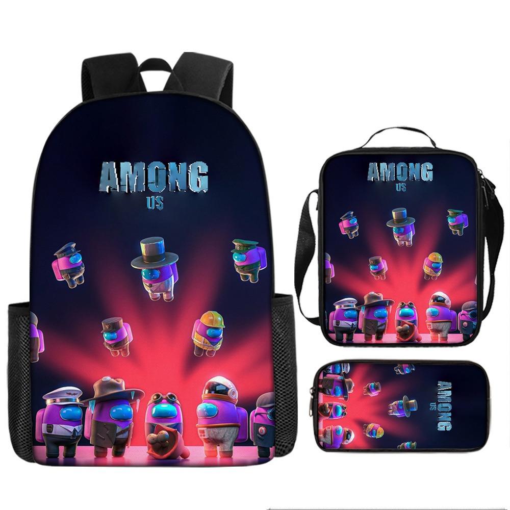 Schoolbag Unisex Kids Among Us, Cartoon Animation Primary School Third And Fourth Grades Are Lightweight To Reduce The Burden On Primary And Secondary School S