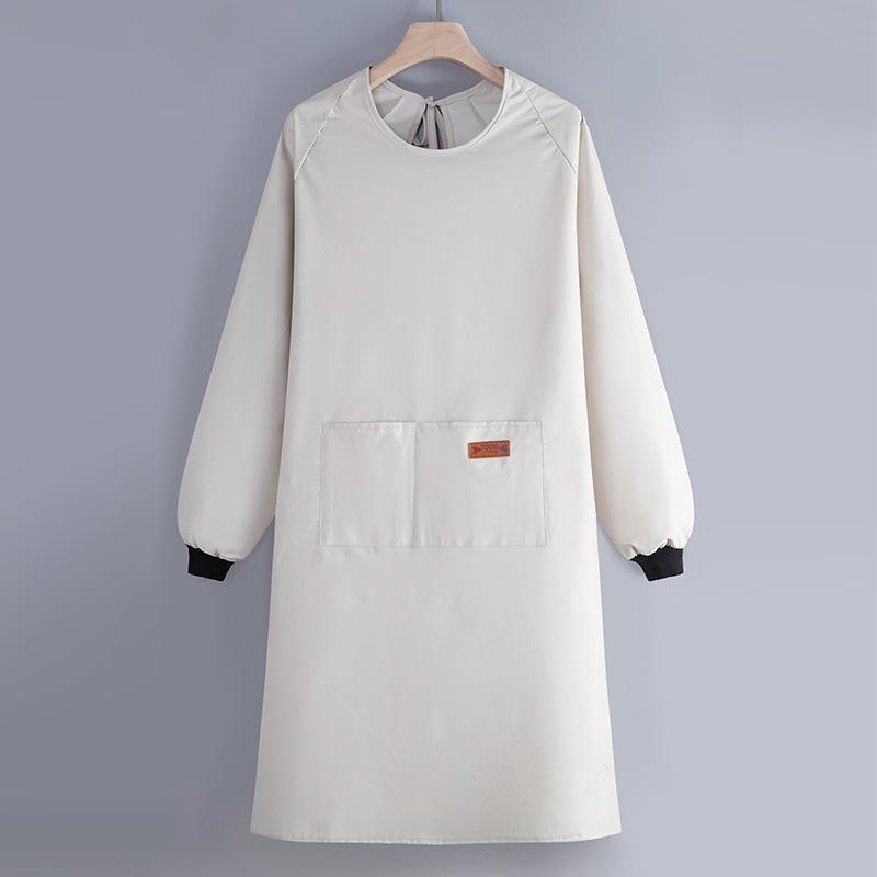 Internet Celebrity Long-Sleeved Apron Household Kitchen Waterproof And Oil-Proof Smock Adult Cartoon Print Cooking Apron