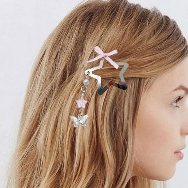 Multipurpose Star Bows Fringed Hair Clip Hairpins for Various Fashion Looks