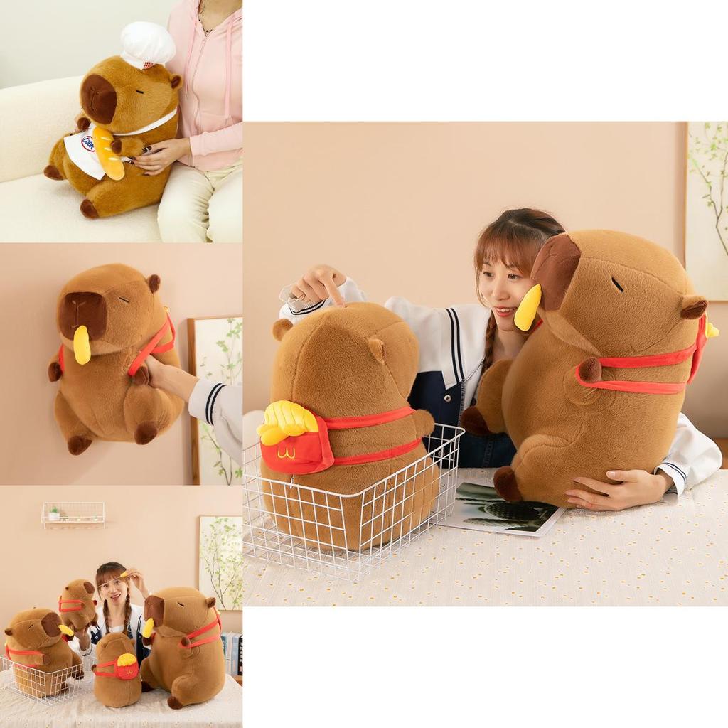 Adorable Capybara Plush Toy Chef Pillow Cute Party Decoration Gift For Kids