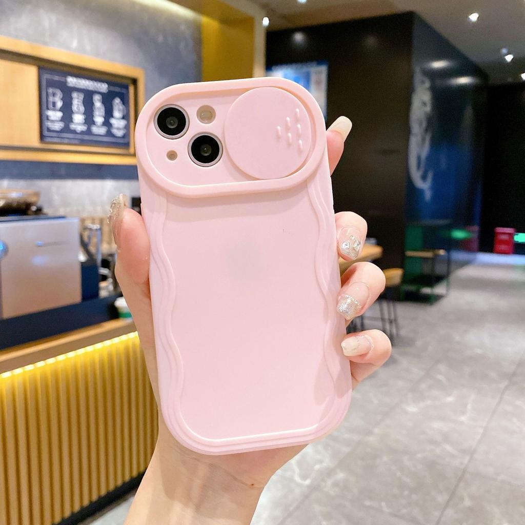 Wavy Pattern Suitable for Apple 15 13 11 Simple Solid Color Sliding Window Soft Shell PhoneXSMAX Mobile Phone Case 16