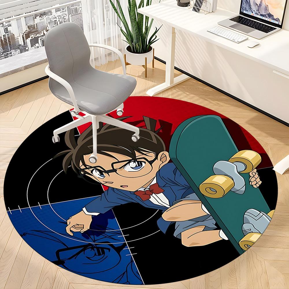 Detective Conan Office Round Area Rug Suitable For Office, Under Office Chairs Bedroom Living Room Home Decor, T1224004