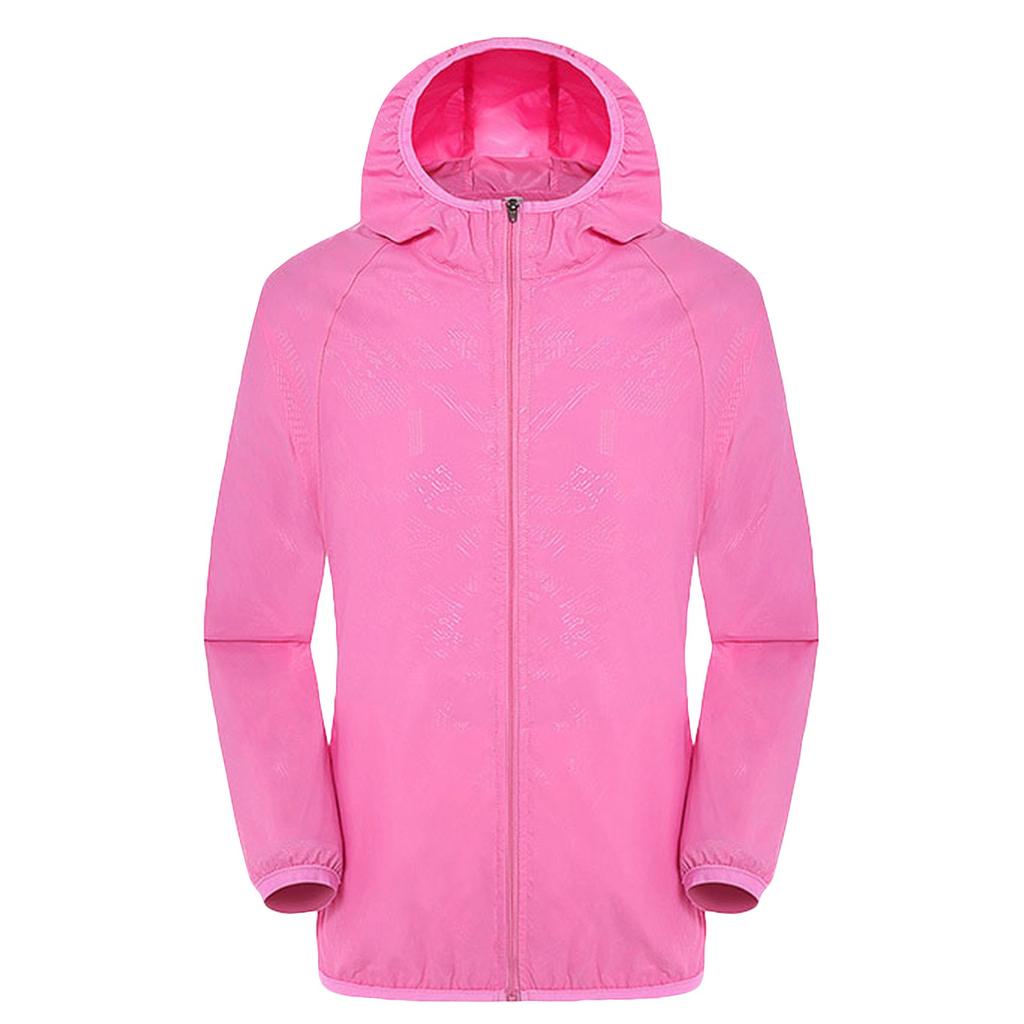 Unisex Solid Color Waterproof Sunscreen Packable Ultralight Windbreaker