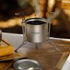 Ti Artisan Titanium Alcohol Stove with Folding Stand Cover and Storage Bag - Portable Camping, Backpacking, and Hiking Stove