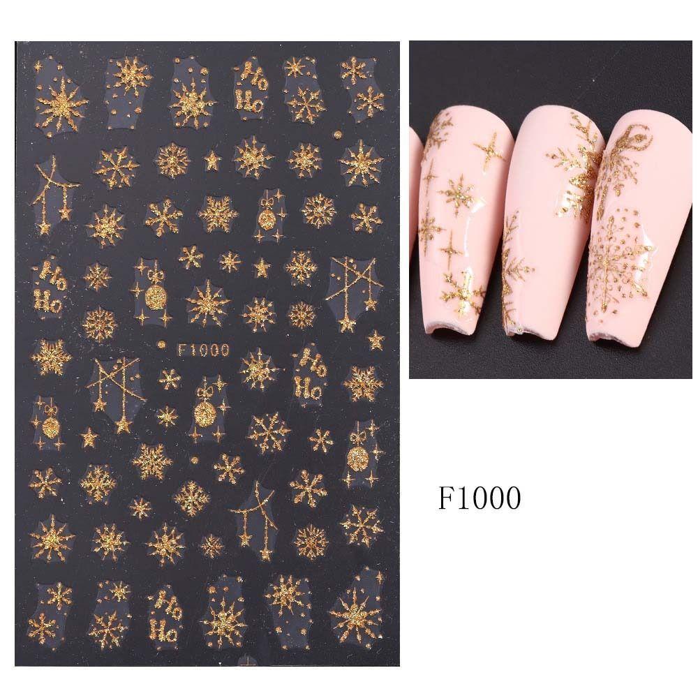 DIY Nail Charms Christmas Bronzing Nail Decals Christmas Snowflake Nail Decorations  Girls