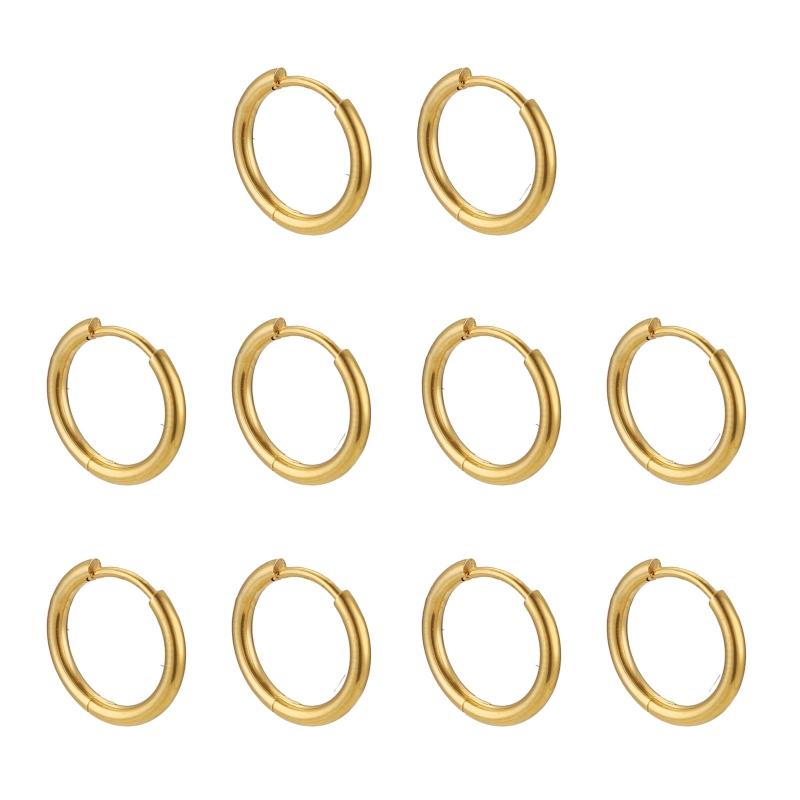 10Pcs Stainless Steel Hoop Earring Women Earring Men Punk Hiphop Gifts Fashion Jewelry Gift Piercing Earring