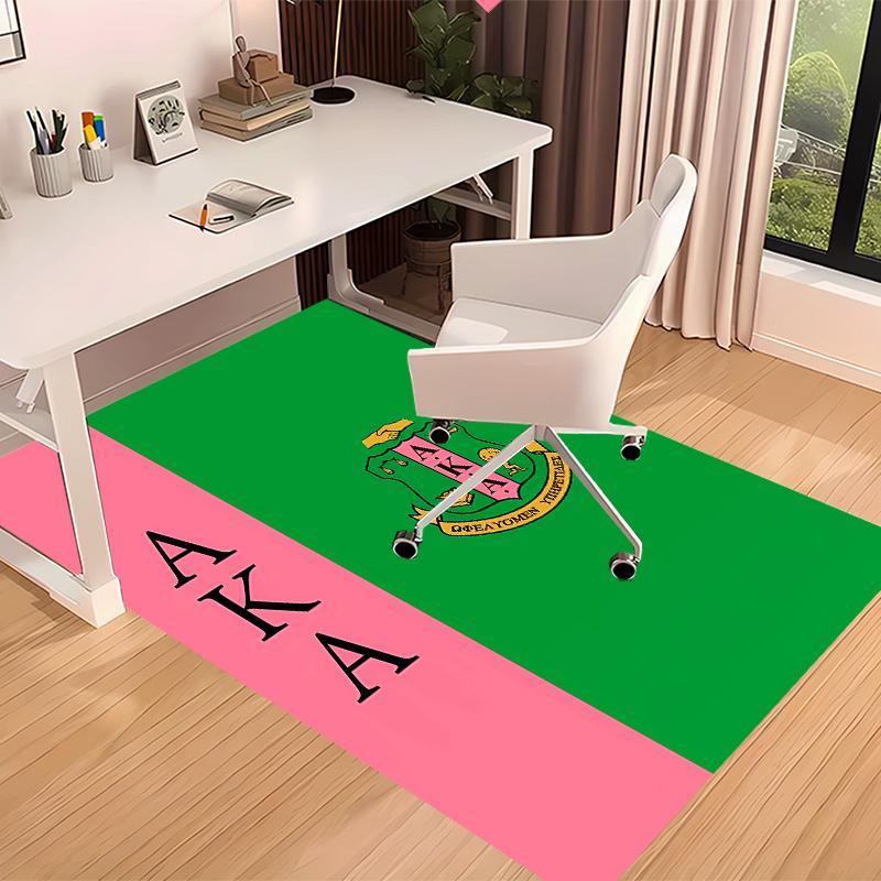 1pc AKA Logo Print Area Rug - Soft, Washable Non-Slip Indoor Mat for Office Chairs, Living Room, Home Office Decorative Rug