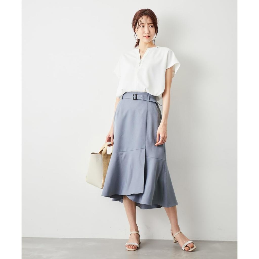 ROPE PICNIC Powder Twill Stretch Blue Maine Women's Skirt, GDC53010, (44)