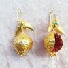 Vintage Fruit Red Pomegranate Crystal Drop Earrings for Women Fashion Zircon