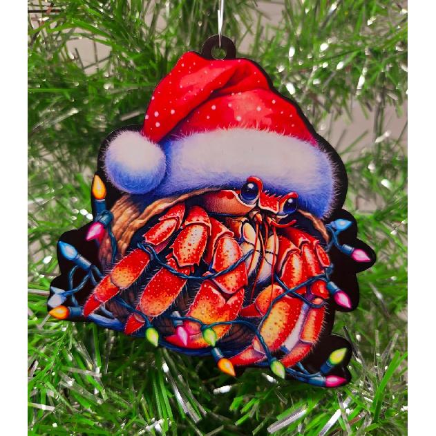 Hermit Crab Santa Ornament Seashell Marine Life Ocean