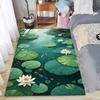 2D Water Lily Pond Rectangular Area Rug for Bedroom Living Room Office Non Slip Washable Floor Mat Home Decorative Soft Carpet
