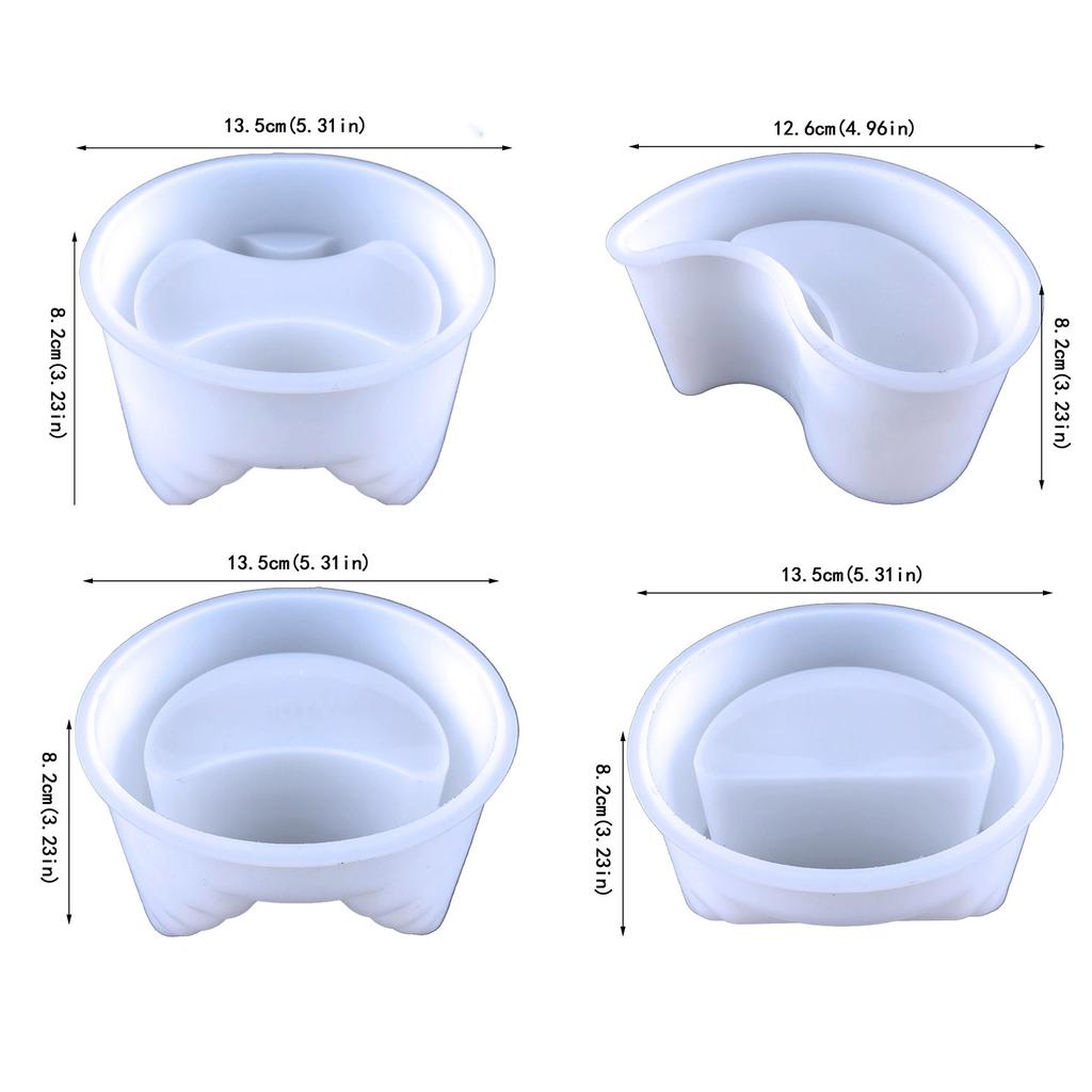 Concrete Cement Plant Pot Mold Flower Pot Silicone Mold Round Epoxy Resin Casting Molds for DIY Jewelry Storage Box