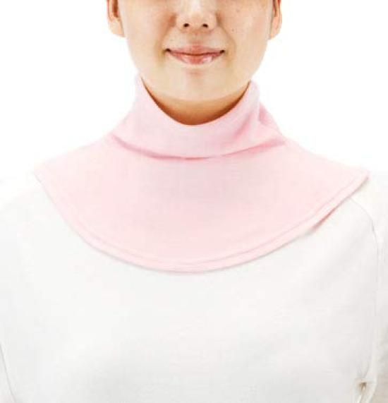 Sleeping Neck Warmer with Cotton Lining and Silk Moisture Prevents Chills and Made In Pink G12-0072_PK Dryness, Japan,