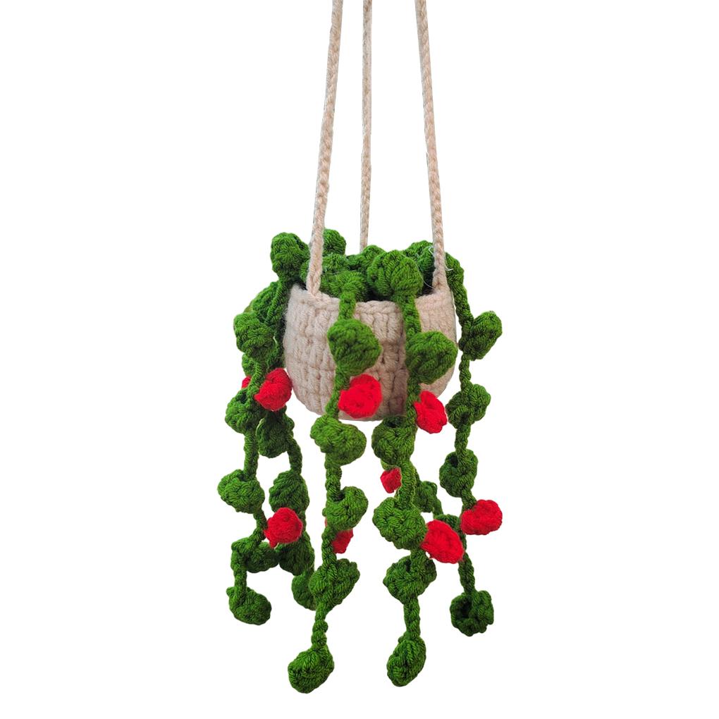 

Вязаное растение вешалка для зеркала автомобиля изысканные детали премиум материалы стильное подвесное растение для автомобиля нет. 9