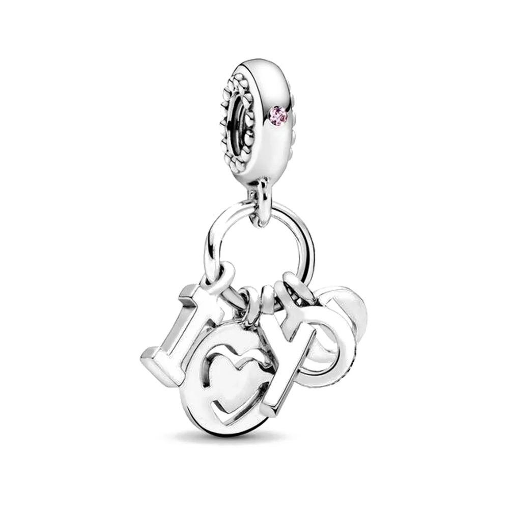 New Cupid Key Charm 925 Silver Bracelet Shining Bead DIY Women Jewelry Gift Party Accessories