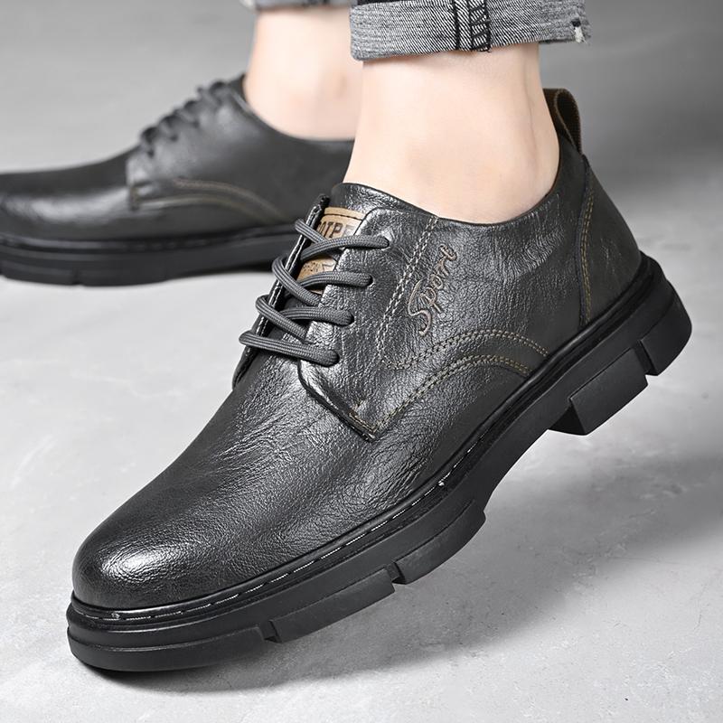 High Quality Men's Luxury Brand Shoes Casual Leather Shoes Sneakers Four Seasons Shoes Man Lace-up Comfortable Thick Sole Shoes