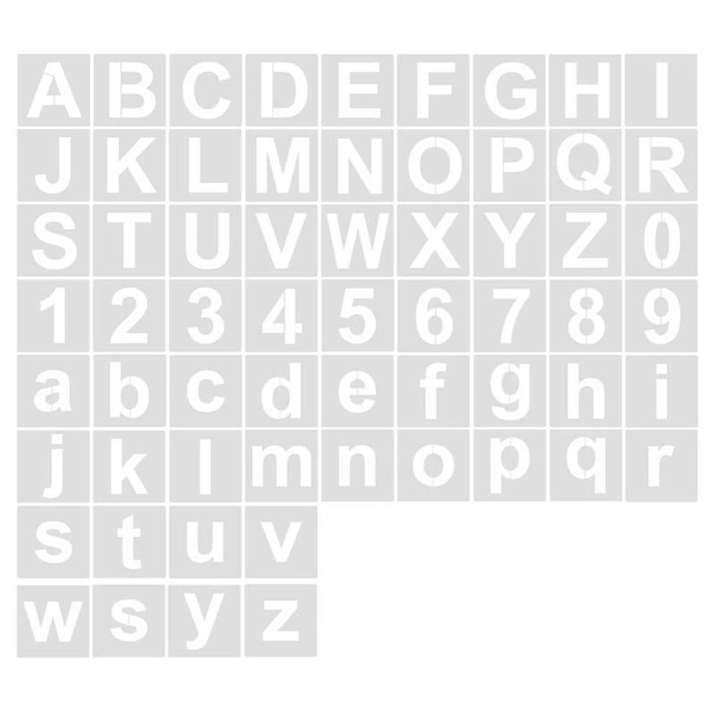 60Pcs Painting Templates Letter and Number Stencils Kids Drawing Stencils for Wood Sign Cake Painting Wall Decoration