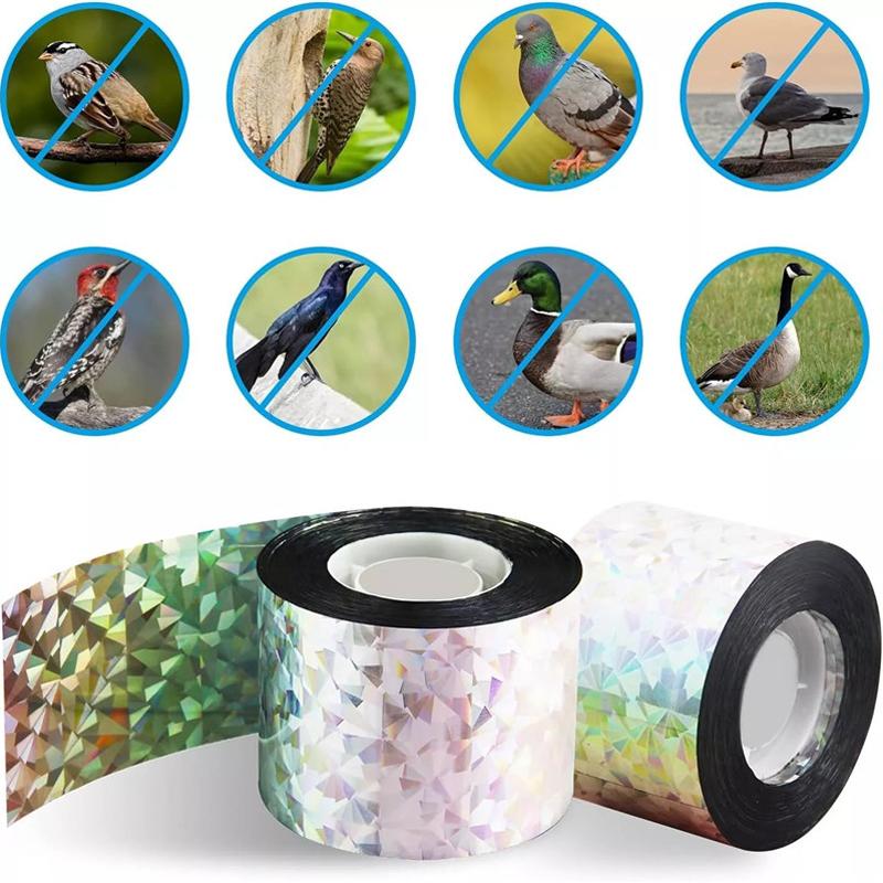 2x 80M Bird Deterrent Tape Flashing Reflective Lawn Pigeon Scare Repeller Ribbon