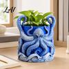 Ocean Themed Planter 3D Printed Octopus Planter with Tray Plant Holder Nautical