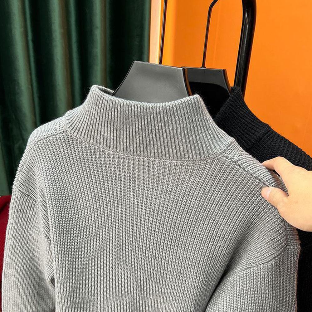 Erkek Stand Yaka Örgü Triko Kazak Üstler Bluz Kışlık Giysiler Mont Sweatshirtler Erkekler İçin Hırka Kazak