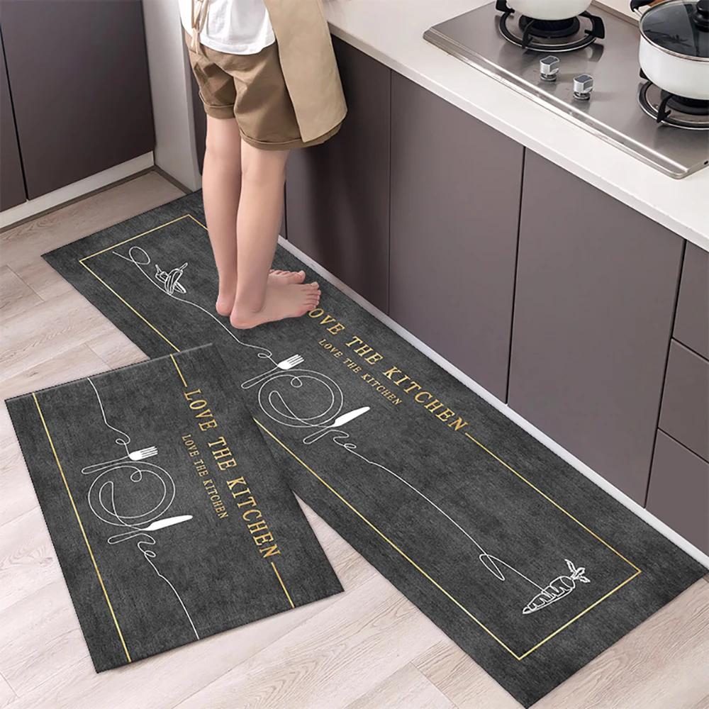 Tappetino da cucina Tappeto a striscia lunga per corridoio della camera da letto Tappeto morbido e antiscivolo Tappetino per ingresso Accessori da cucina