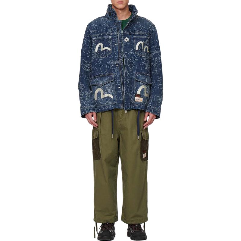 Evisu Camouflage Casual Outdoor Trendy Stand Collar Jacket Men jackets 2EAHTM1DJ201XXDQ