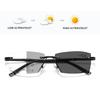 Rimless Pochromic Reading Glasses for Men Women Multifocal Far Sighted Eyewear Retro Anti-blue Light Presbyopia GLasses