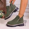 Autumn Winter Fashion Women Round Toe Comfortable Non-slip Platform Wedges Ankle Boots Plus Size Shoes for Women 36-43