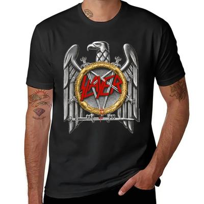 Slayer - Silver Eagle T-Shirt Korean Fashion Tops Men Graphic T Shirts