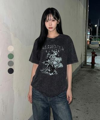 STANDARDERROR 87-Stan325 Heavenly Guard Crack Pigment Short Sleeve T-Shirt (4 Colors)