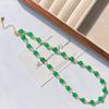 High Quality Vitreous Emperor Green Chalcedony Artificial Crystal Pearl Clavicle Chain Necklace