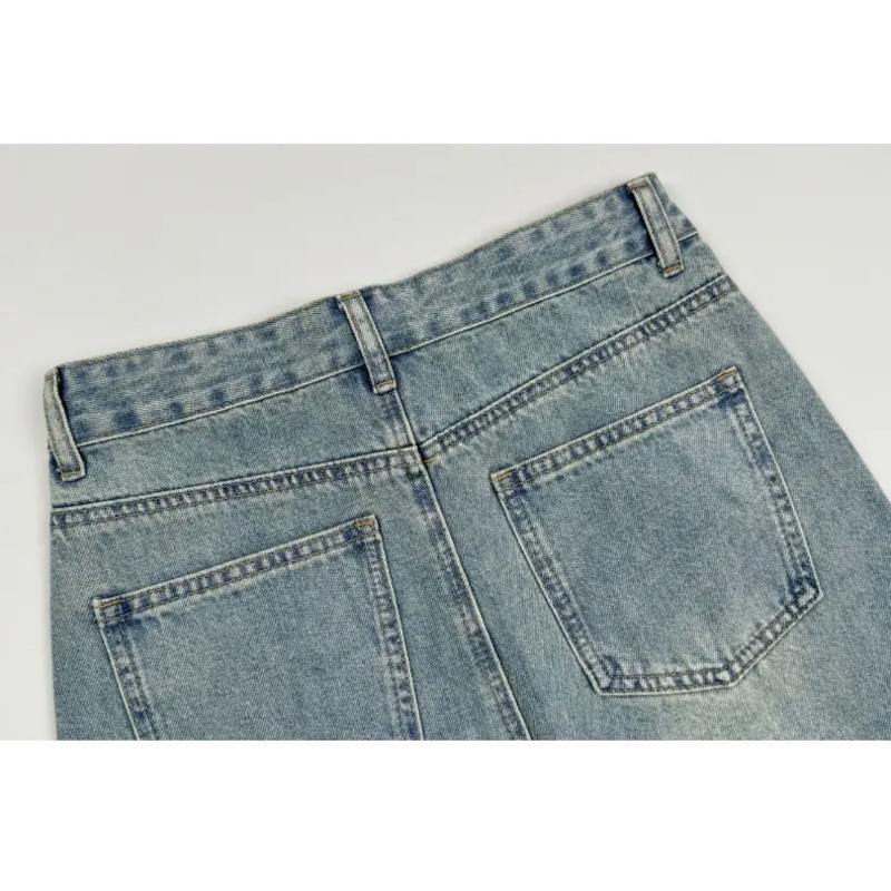 Split Denim Half-body Skirt Women's Summer High Waist Mid-length Denim Skirt A-line Skirt