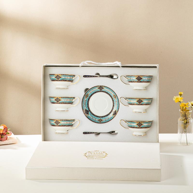 Bone China Coffee Cup And Saucer Set, Flower Teapot, Retro British Phnom Penh Afternoon Tea Cup, Black Tea Cup Gift Box.