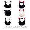 Gothic Foldable Plush Earmuffs Devil Horn Thermal Earmuffs Faux Fur Ear Warmers  Winter Outdoor Use
