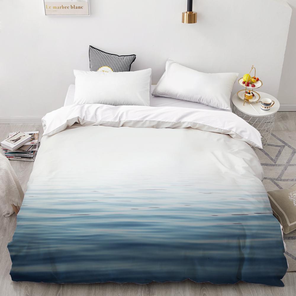 

Nature Landscape Quilt Cover King Size/Queen Size Size 3D Pattern Natural Ink Painting Mountain Bed Ensemble Forest River Polyester Quilt Cover EU single 135x200cm