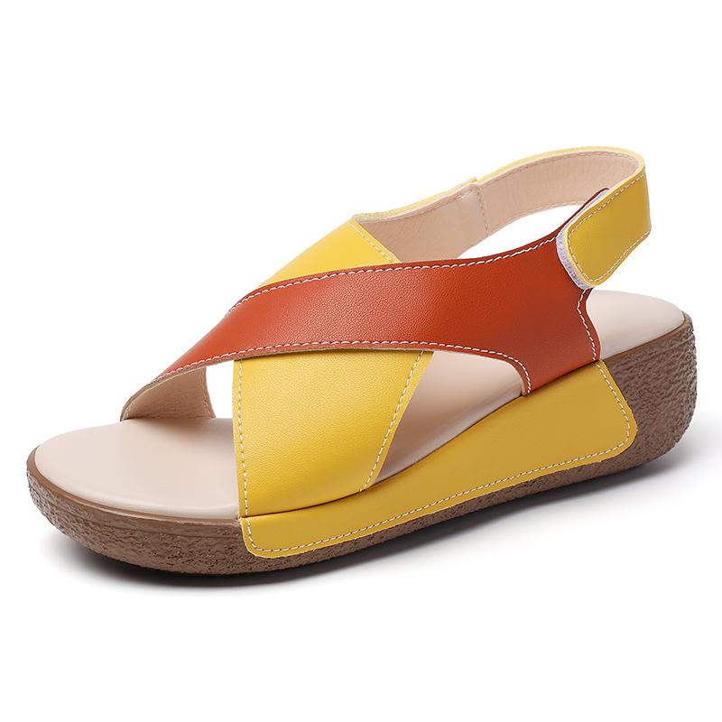 Sandals Shoes Women Summer Plus Size Sandals Woman Casual Women s Shoes Wedge Women Shoe Party Female Footwear Women Sandal 39 жёлтый