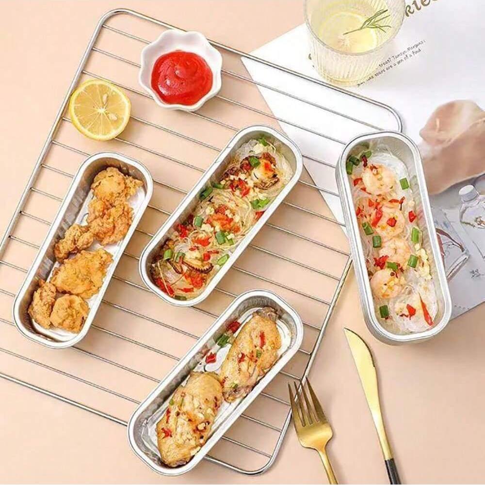 Rectangular Disposable Baking Pan Muffin Jar Brownie Dish Mold Bread Muffin Container for Lifting Tassel Cake Pudding Egg Tart