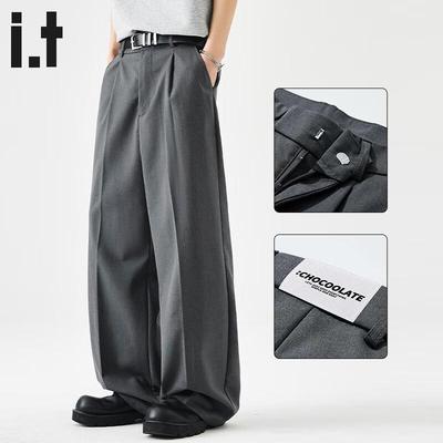 Herren CHOCOOLATEit Anti-Falten Straight-Leg Freizeithose