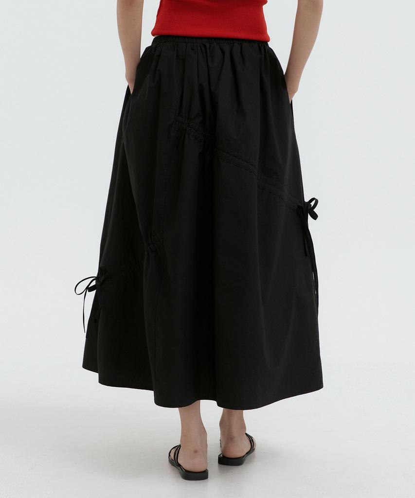 Lucirju Ribbon Banding Balloon Skirt (Black)
