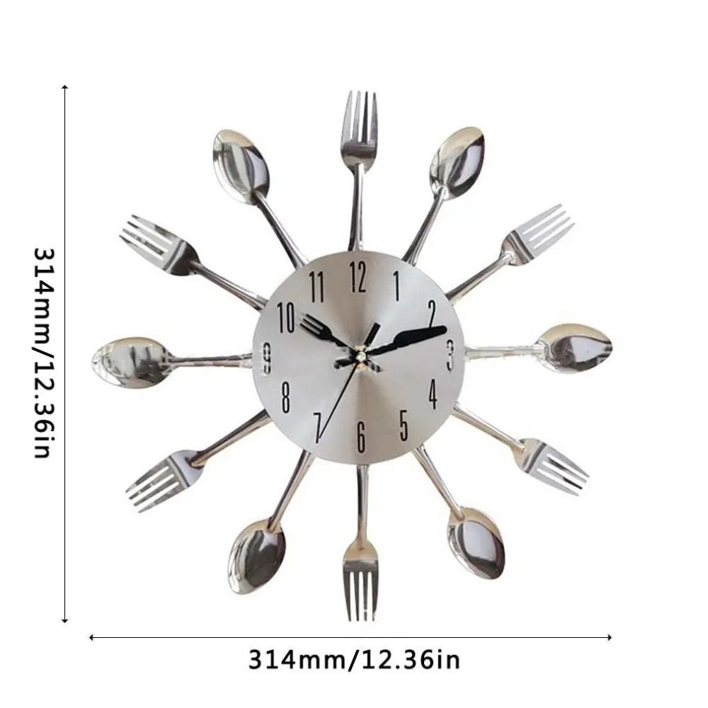 3D Spoon Fork Wall Clock Removable Creative Cutlery Wall Clock Multifunctional Mute Decorative Horloge Restaurant
