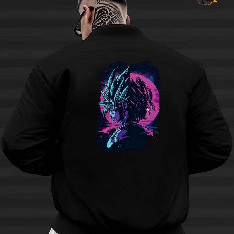 

Dragon Z × Classic Varsity Jacket - Official Anime Collaboration with Embroidered Character Patches XXL чорний