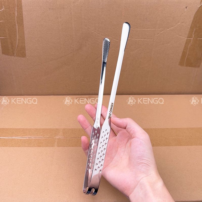 316L Stainless Steel Food Tongs Kitchen Household Korean-Style Steak Tongs Buffet Tongs Multi-Functional Barbecue Tongs Large Size [316 Stainless Steel]