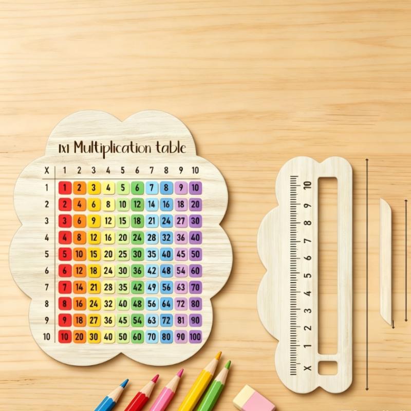 Wooden Multiplication Board Colorful Math Learning Puzzle for 3-8 Years Old Kids Montessori Teaching Aid Educational Toy