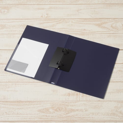 Plus 2 Ring File Super Economy FC-101RF A4-S Vertical Navy 83-011