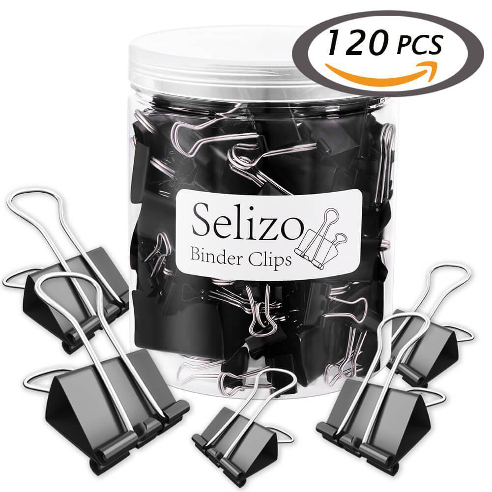 Multi-Size Black Metal Binder Clip Set for Journals and Loose-Leaf Folders