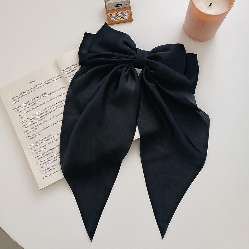 

Fashion Satin Bow Hair Clips Solid Color Ribbon Bowknot Hairpins For Women Girls Large Size Barrettes Elegant Hair Accessories A2