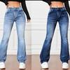 Women Fashion Stretch Denim Jeans High Waist Slim Straight Pants Ladies Long Casual Jean Pants GZW