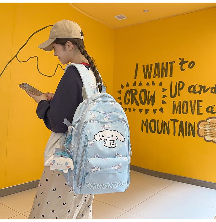 Sac à dos pour enfants à grande capacité avec imprimé mignon transfrontalier pour collège - Sac de voyage léger pour femmes
