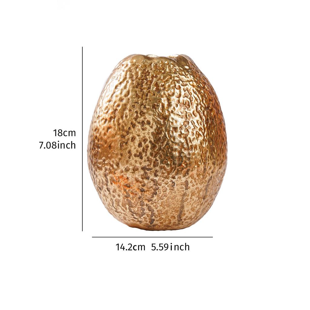 Ceramic Vase Golden Star Fruit Vase Simulated Fruit Ornaments Lemon Flowerpot Flower Arrangement Accessories Home Decoration