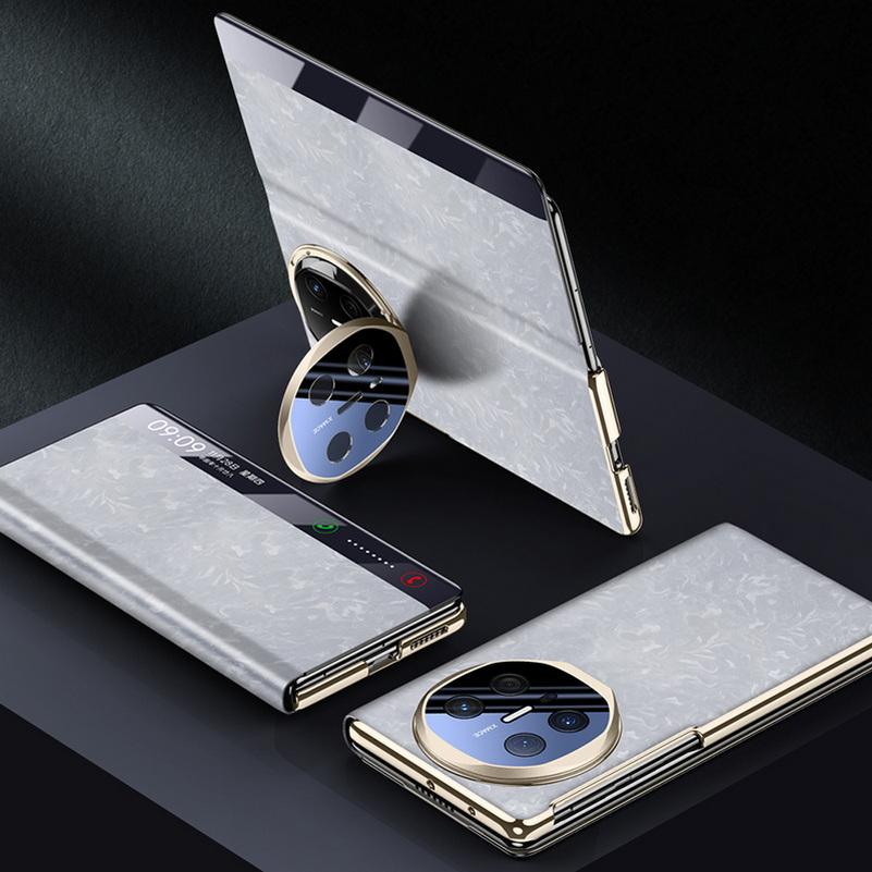 

Leather Smart Window Smart Sleep Magnetic Lens Holder Protect Case For Huawei Mate X6 All-inclusive Cell Phone Back Cover For Huawei Mate X6